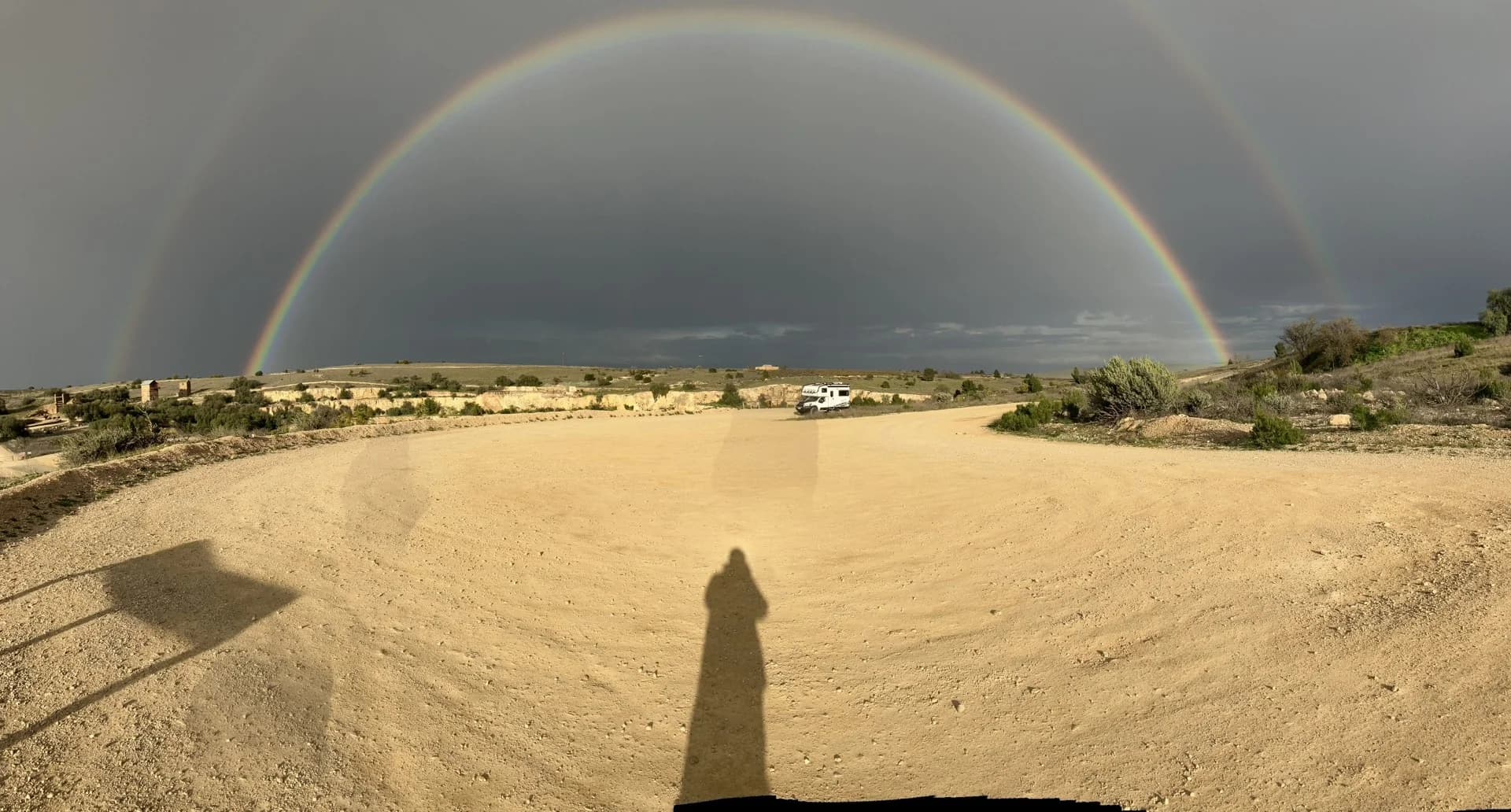Suncamper beside the historic mine ruins at Burra, South Australia