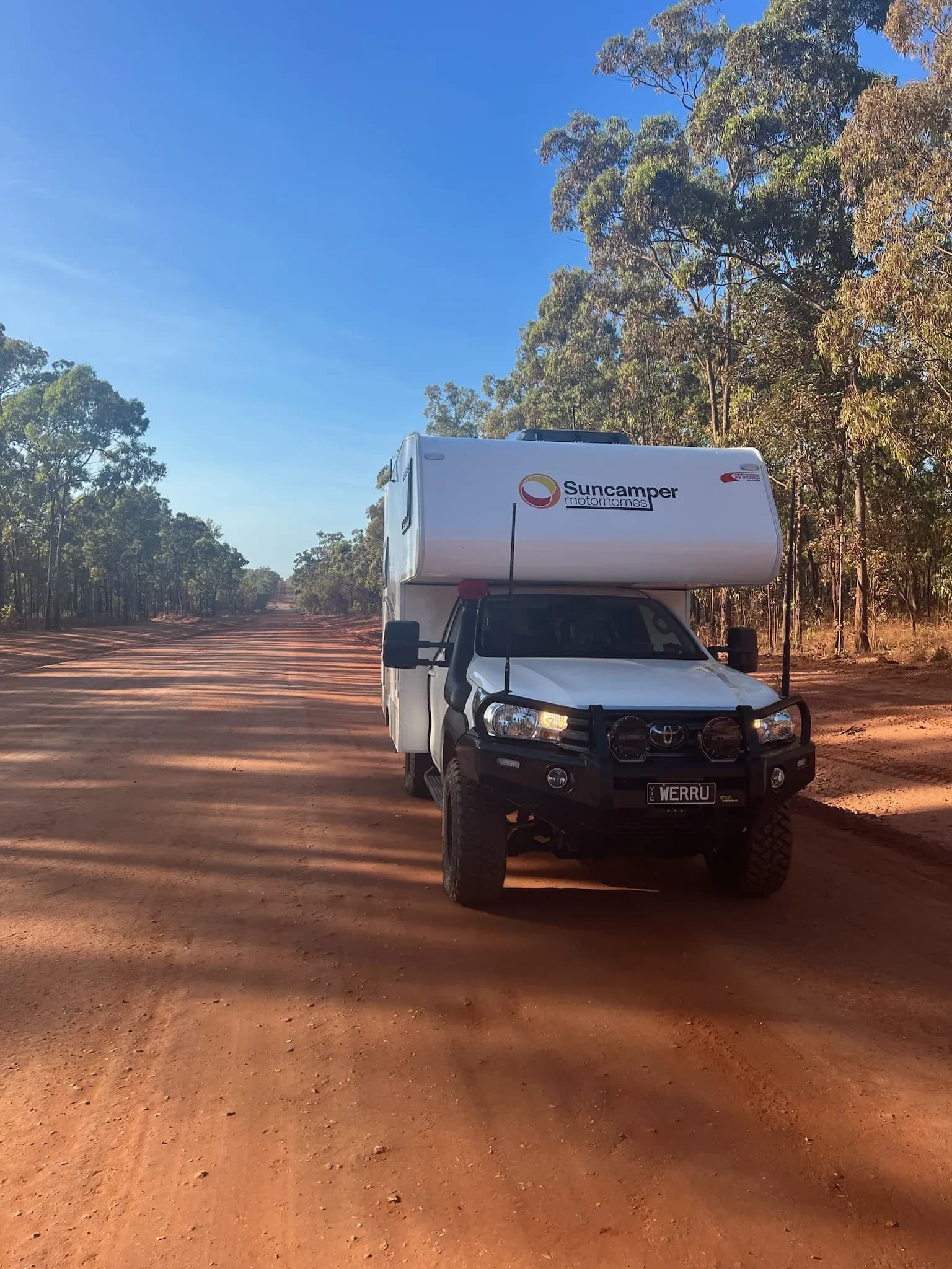 Sherwood 4x4 front perspective on a clay red dirt track on the way to Cape York