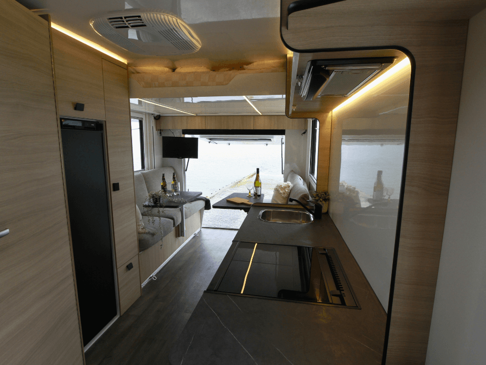 Suncamper Saxby S-2 kitchen detail — kitchen