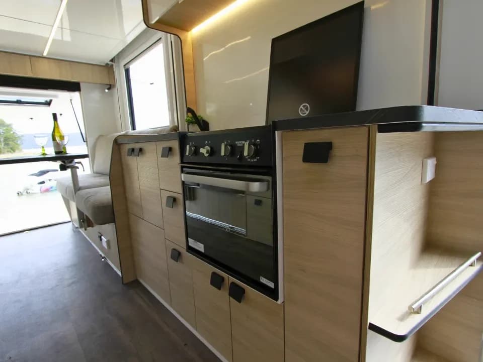 Suncamper Saxby S-2 kitchen appliances — kitchen