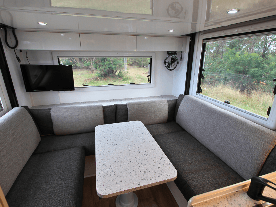 Suncamper Saxby V-2 seating area — interior