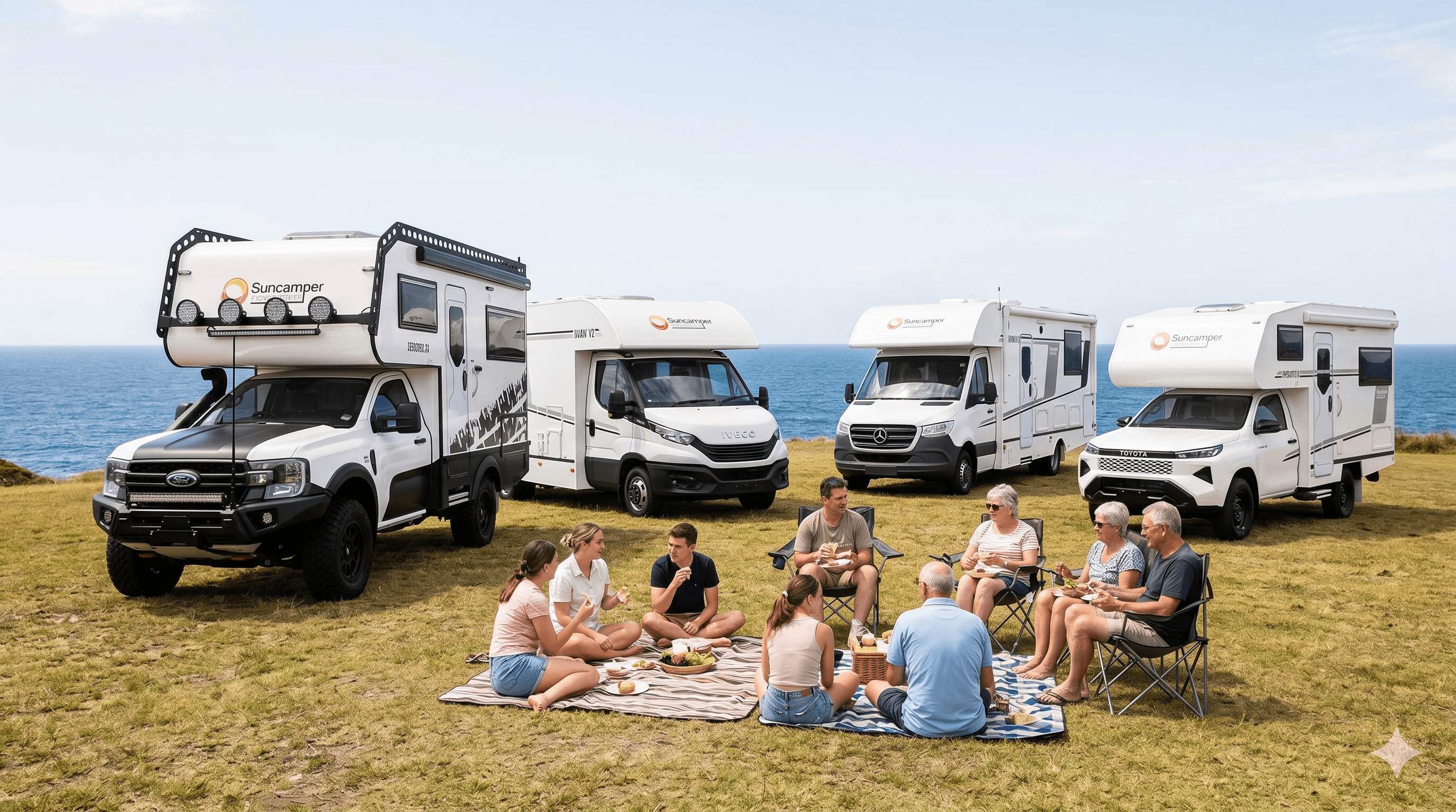 Suncamper motorhome owners on a remote Australian trip