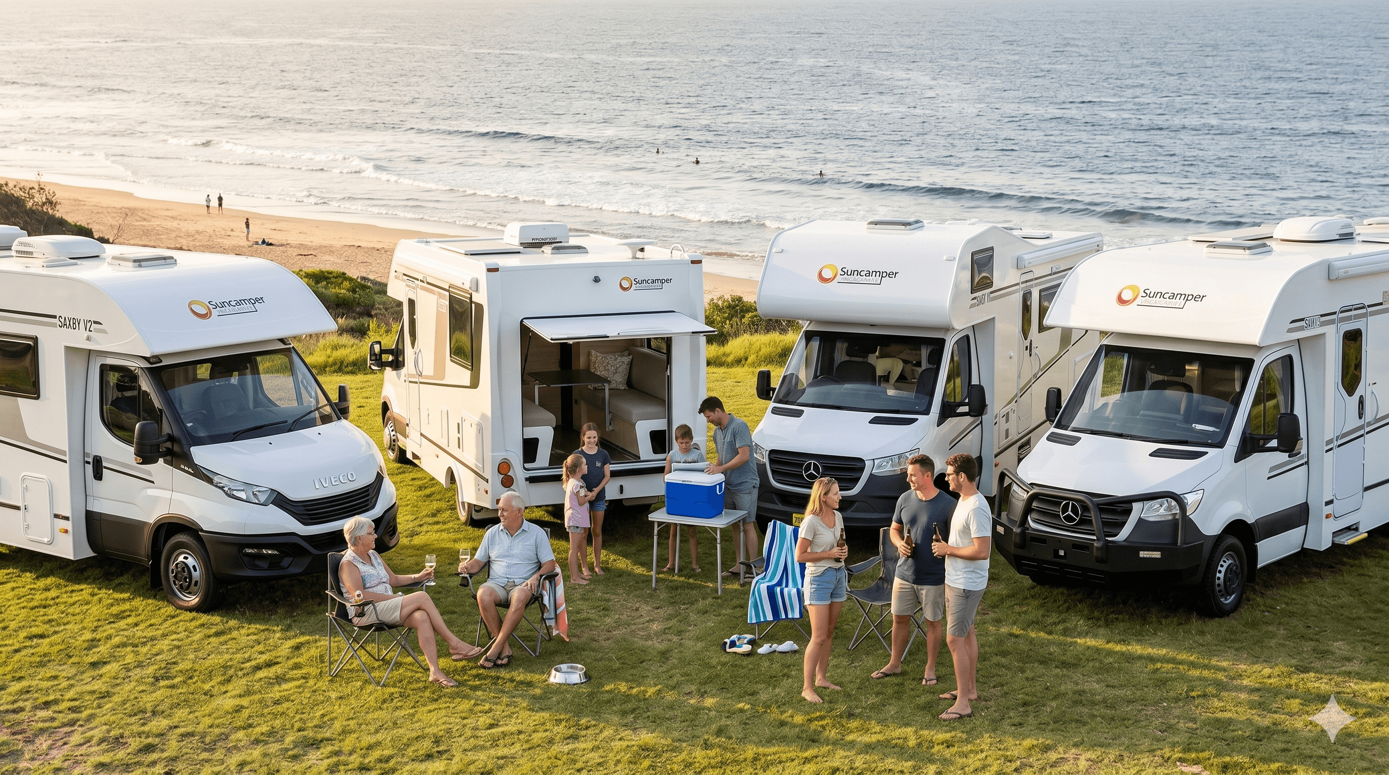 Suncamper Saxby mid-size touring motorhome in an Australian outdoor setting
