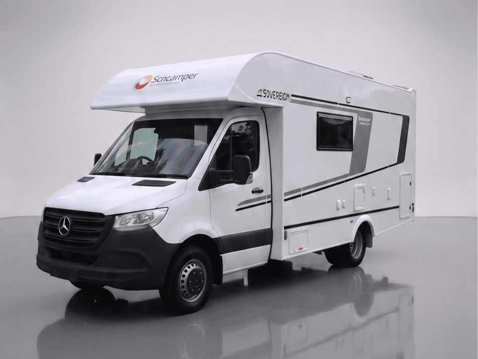 Suncamper Sovereign P-2 motorhome — studio product shot