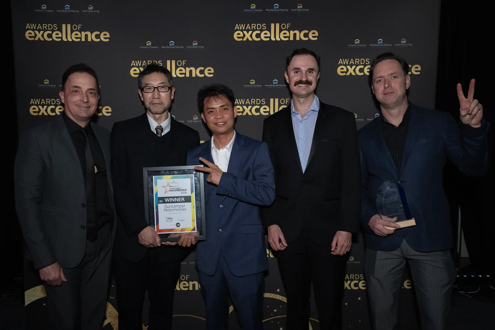 The Suncamper cabinetry team at the 2026 CCIA NSW Awards of Excellence