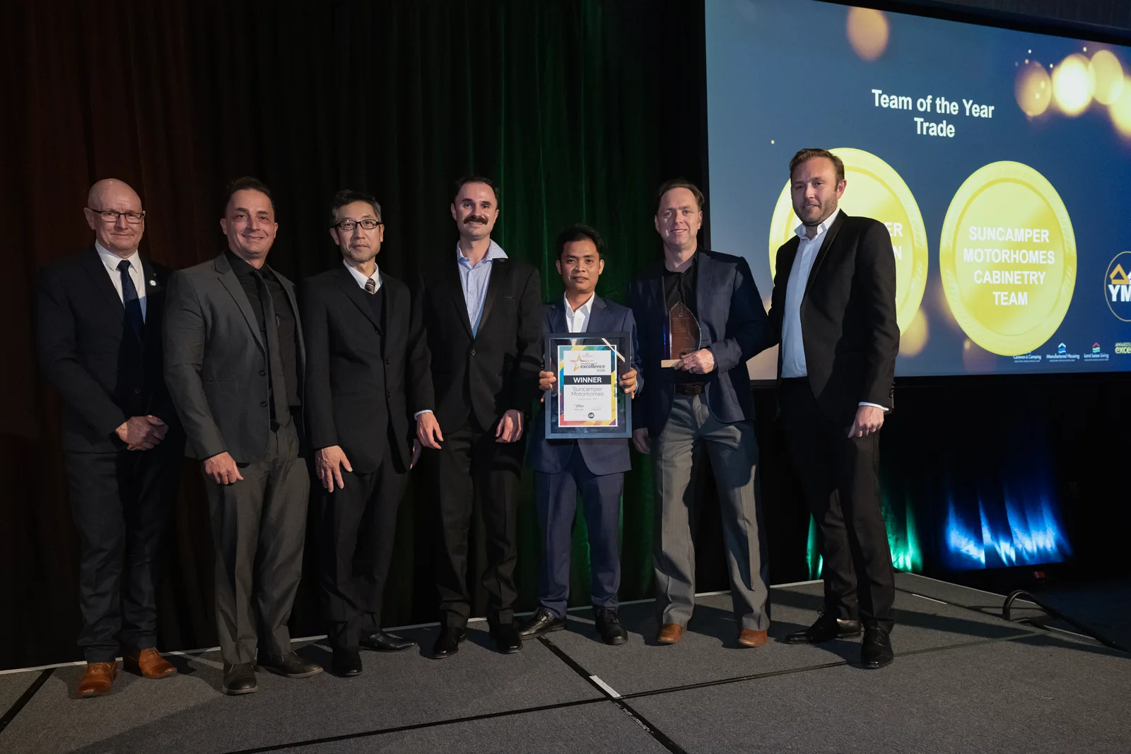 The Suncamper cabinetry team, winners of Team of the Year at the 2026 CCIA NSW Awards of Excellence