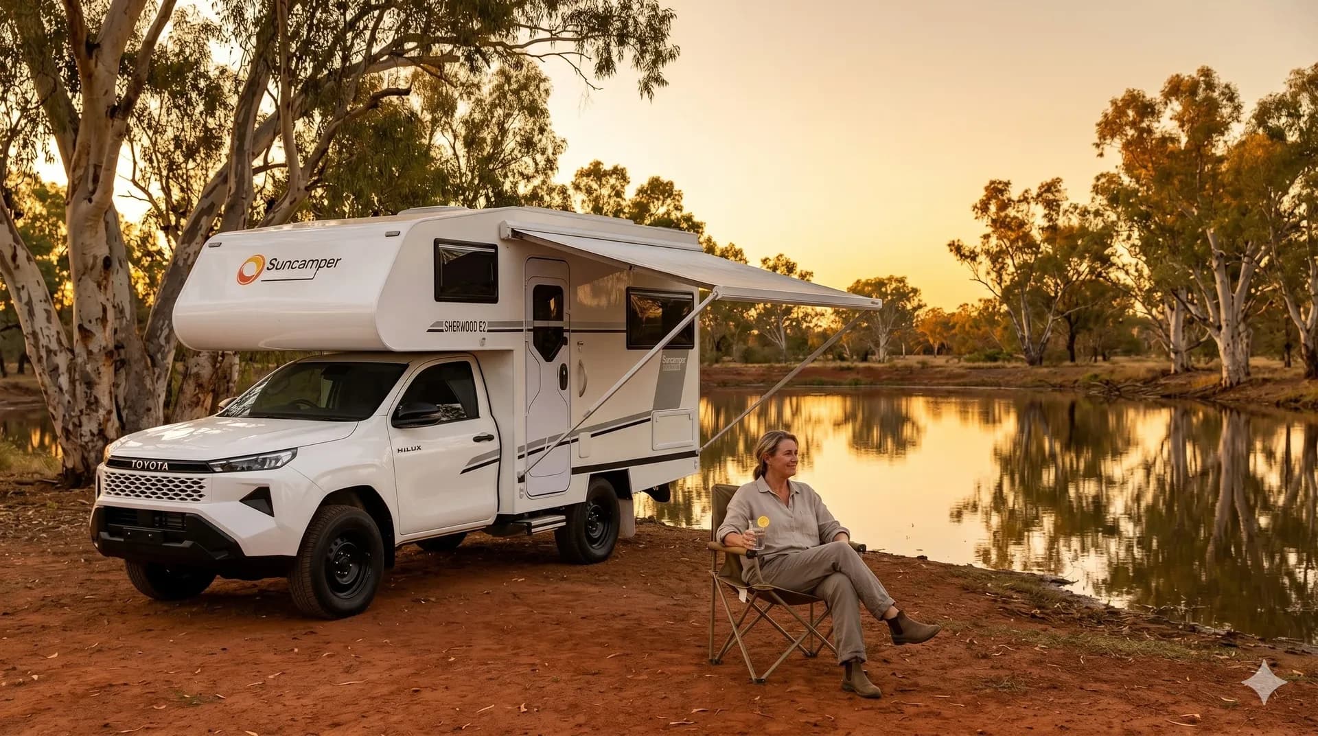 Suncamper motorhome on an open Australian road