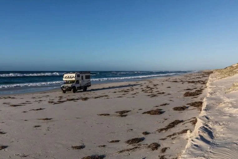 Suncamper Sherwood Conqueror motorhome on a remote beach, Cape York Peninsula
